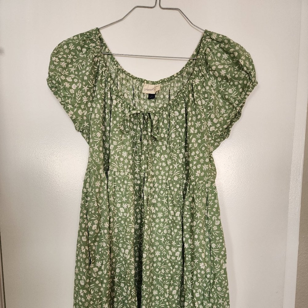 Women's Puff Short Sleeve Day Floral Boho Dress Universal Thread size S pockets